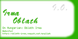 irma oblath business card